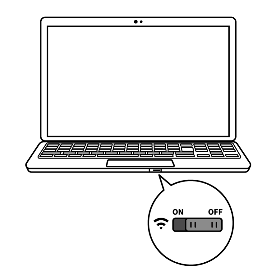 ノートパソコンWi-Fi「本体スイッチ」例